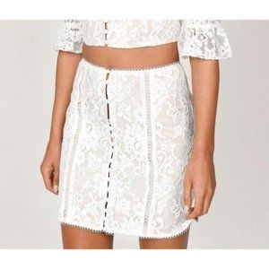 NWT Tobi Lexy Lace Bridal Button Down Skirt XS